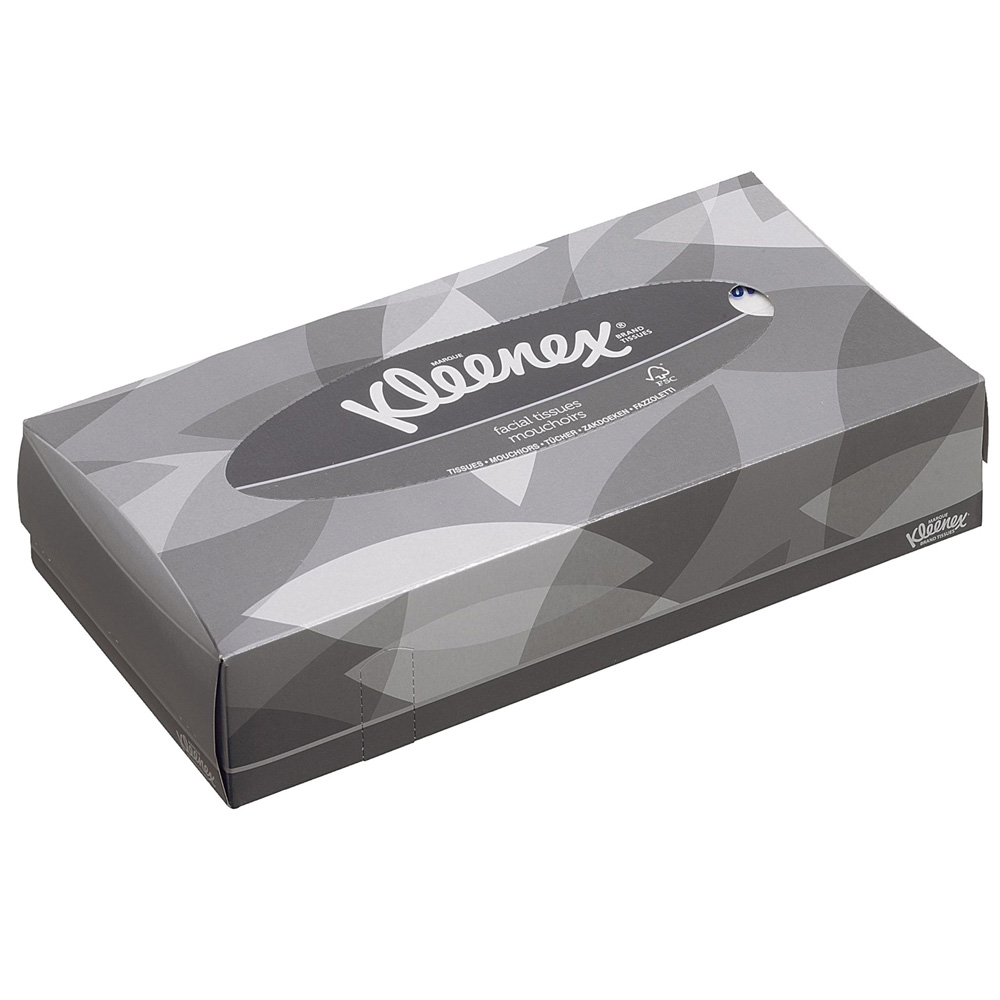 Бумажные салфетки KLEENEX для лица серая коробка 18.6 х 21.6 см 100 шт - фото 3