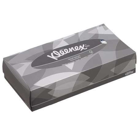 Бумажные салфетки KLEENEX для лица серая коробка 18.6 х 21.6 см 100 шт