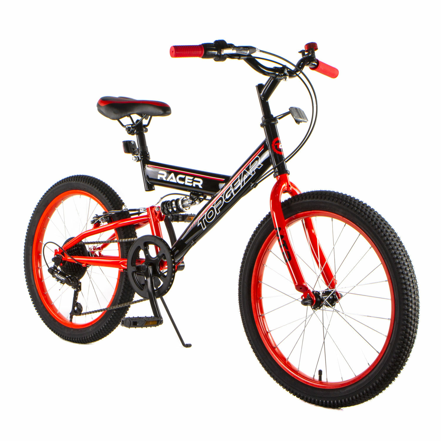 Велосипед TOPGEAR Racer 20 дюймов двухколесный городской с амортизатором тормозом V-brake красный - фото 2