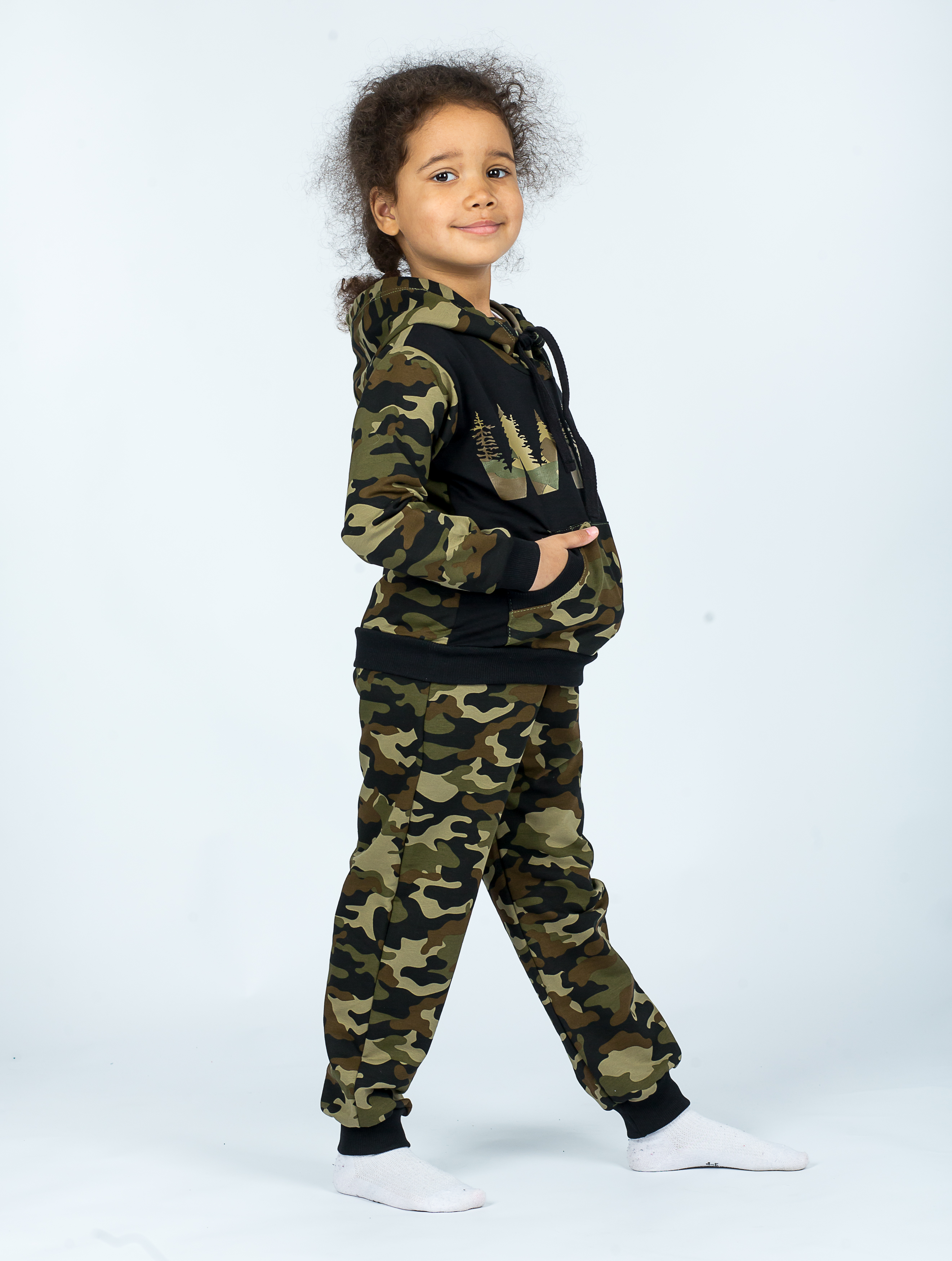 Костюм спортивный KiMMi Baby КБ-1308747 хаки черный лес - фото 25
