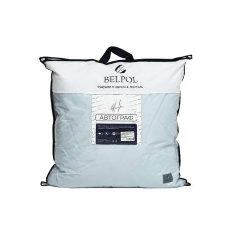 Подушка BelPol полупуховая BP АВТОГРАФ серо-голубой 68х68 высокая