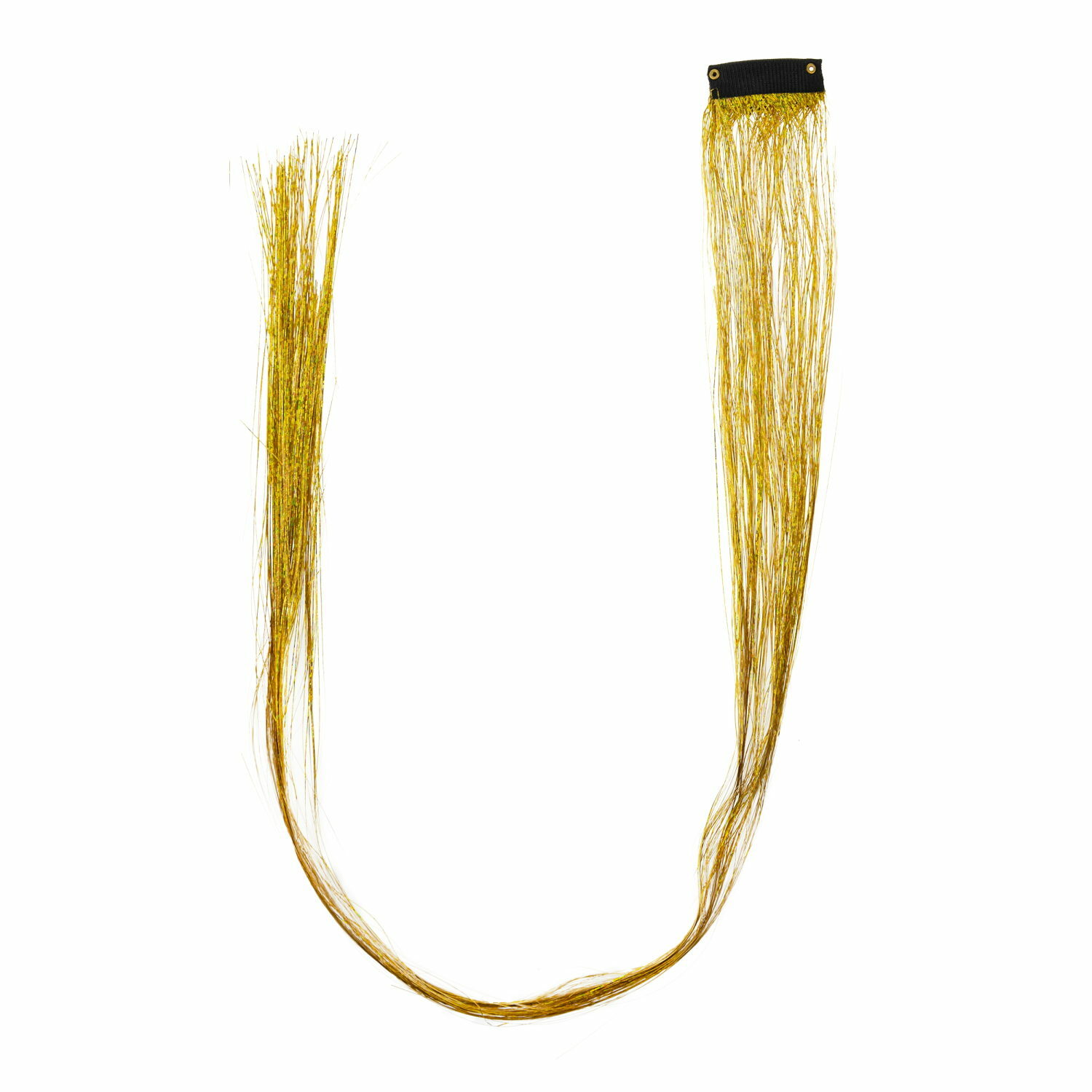 Цветные пряди для волос Lukky Fashion на заколках искусственные детские блестящие золотые 60 см аксессуары для девочек - фото 1