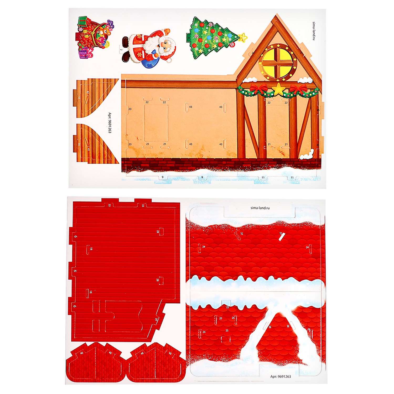 3D-конструктор Unicon «Дом Деда Мороза» с гирляндой 34 детали - фото 7