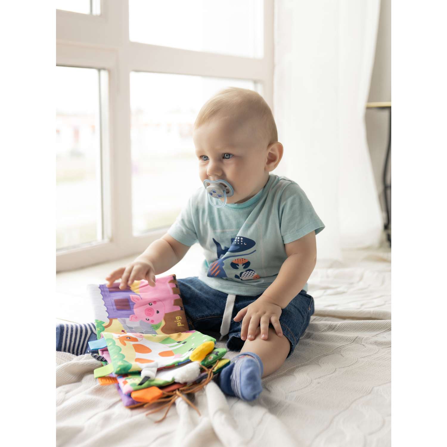 Мягкая книжка шуршалка FergoKids Ферма развивающие игрушки для новорожденных малышей девочек и мальчиков от 0 - фото 3