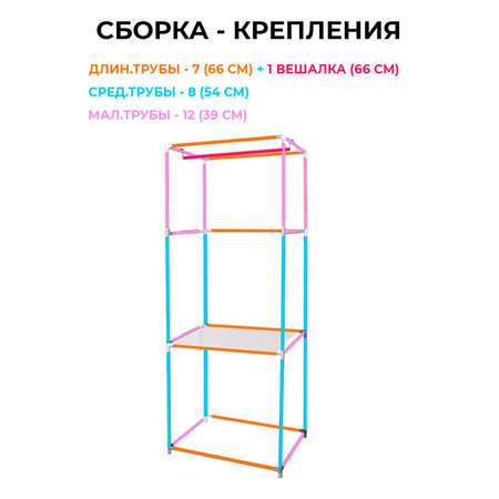 Системы хранения SOKOLTEC Тканевый шкаф 1 рейл 2 полки