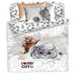 Комплект постельного белья Mona Liza 1.5сп SL I Love my Cat 50*70 сатин