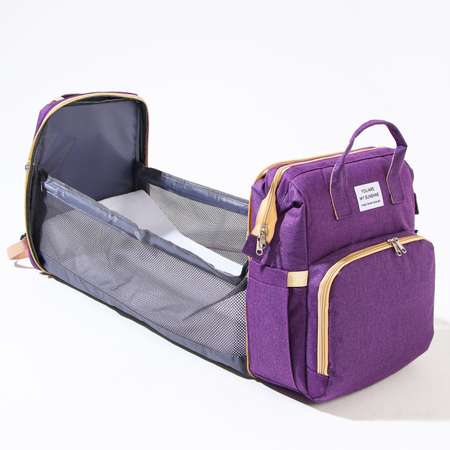 Сумка-рюкзак Sima-Land с пеленальным ковриком цвет фиолетовый