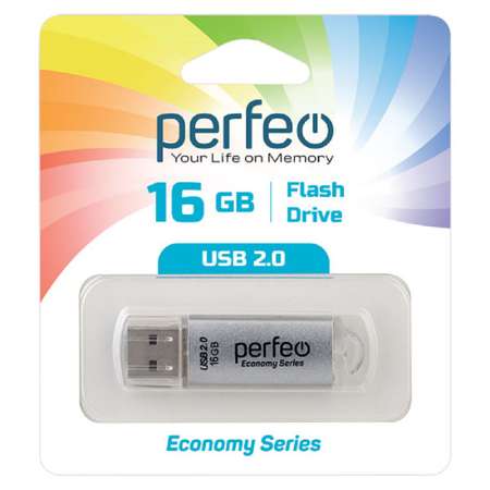 USB флешка Perfeo 16GB E01 Silver economy series