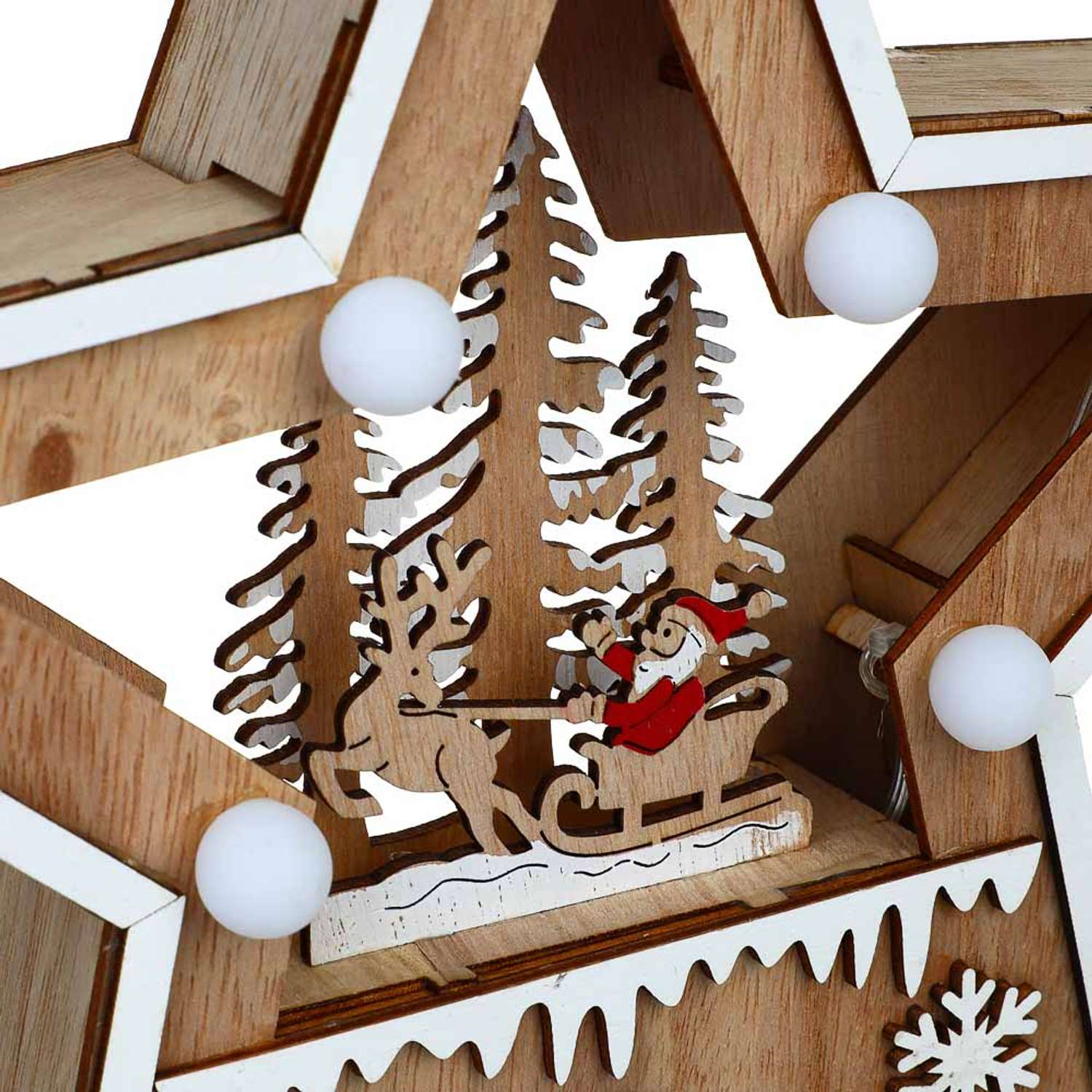 Сувенир декоративный Сноубум в виде звезды с LED подсветкой - фото 3