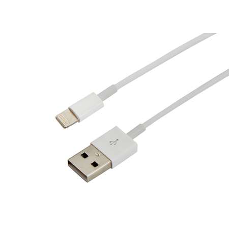 Кабель REXANT USB-A - Lightning для Apple 2.4 А 1 метр ПВХ белый оригинал чип MFI