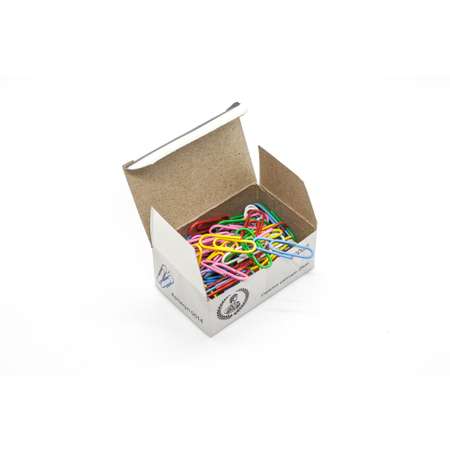 Скрепки 28 мм цветные Консул 100 шт в картонной коробке