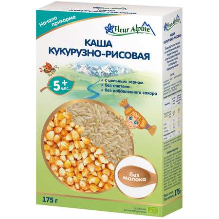 Каша безмолочная Fleur Alpine кукурузно-рисовая 175г с 5месяцев