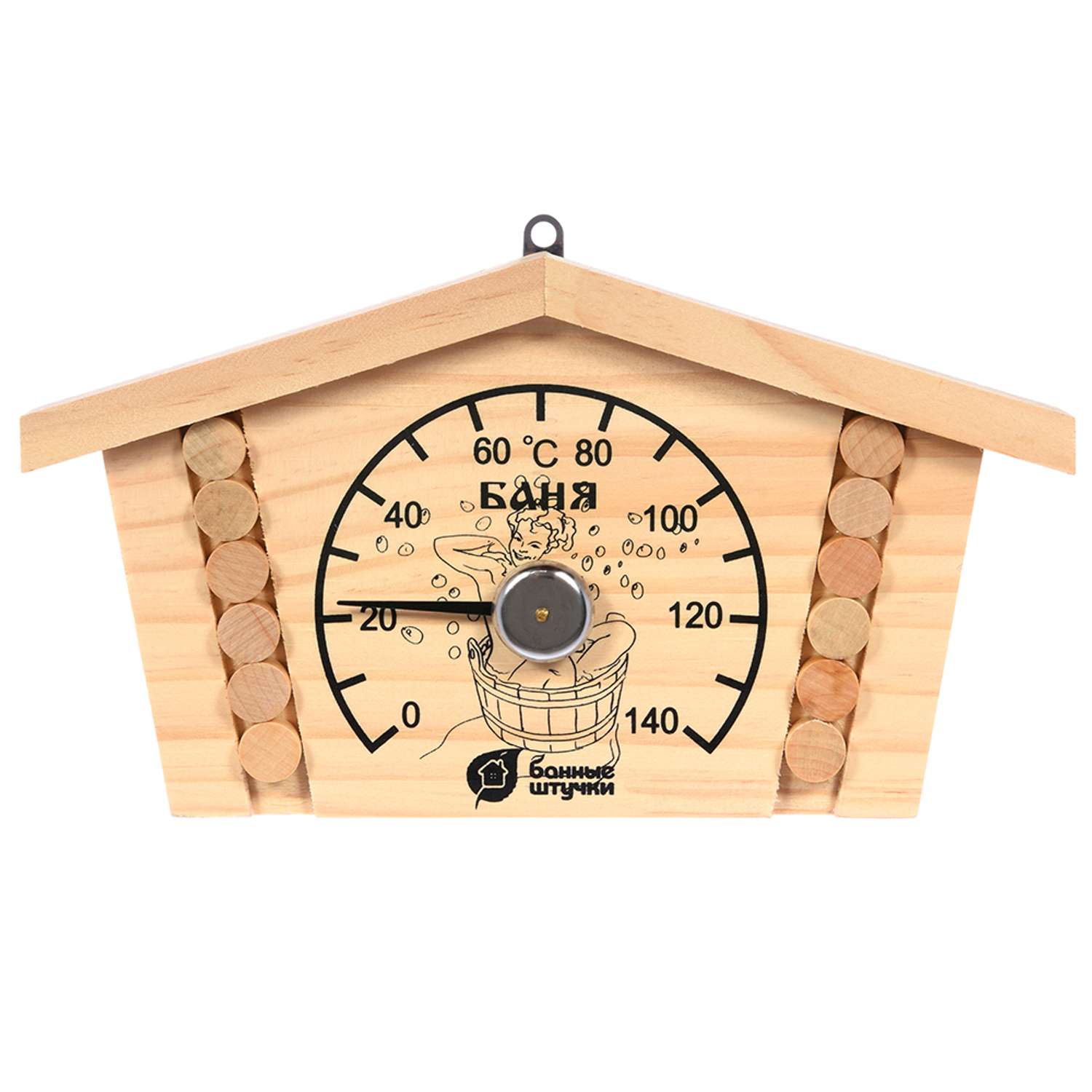 Термометр Избушка Банные штучки Термометр Избушка 23х125х25 см для бани и сауны - фото 1