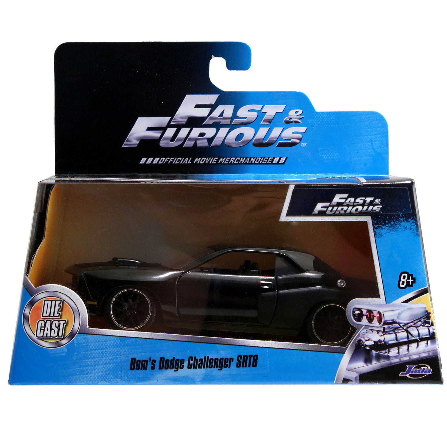 Машина Jada Fast and Furious 1:32 Dodge Challenger SRT8 2012 Черная 97384  купить по цене 443 ₽ в интернет-магазине Детский мир