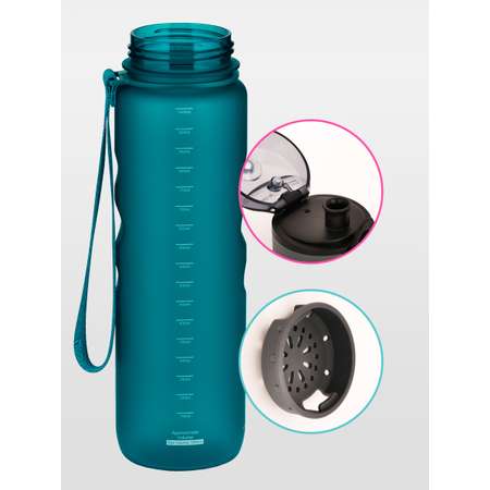 Бутылка для воды спортивная 1л UZSPACE 1234 сине-зеленый