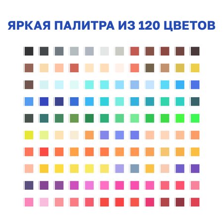 Двусторонние водные маркеры DENKSY 120 цветов с белым корпусом