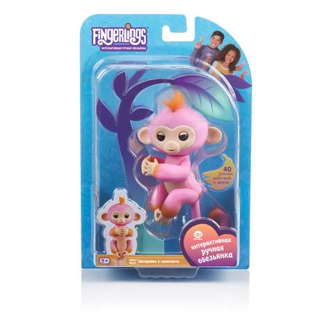 Обезьянка Fingerlings интерактивная Саммер Розовая с оранжевым 3725