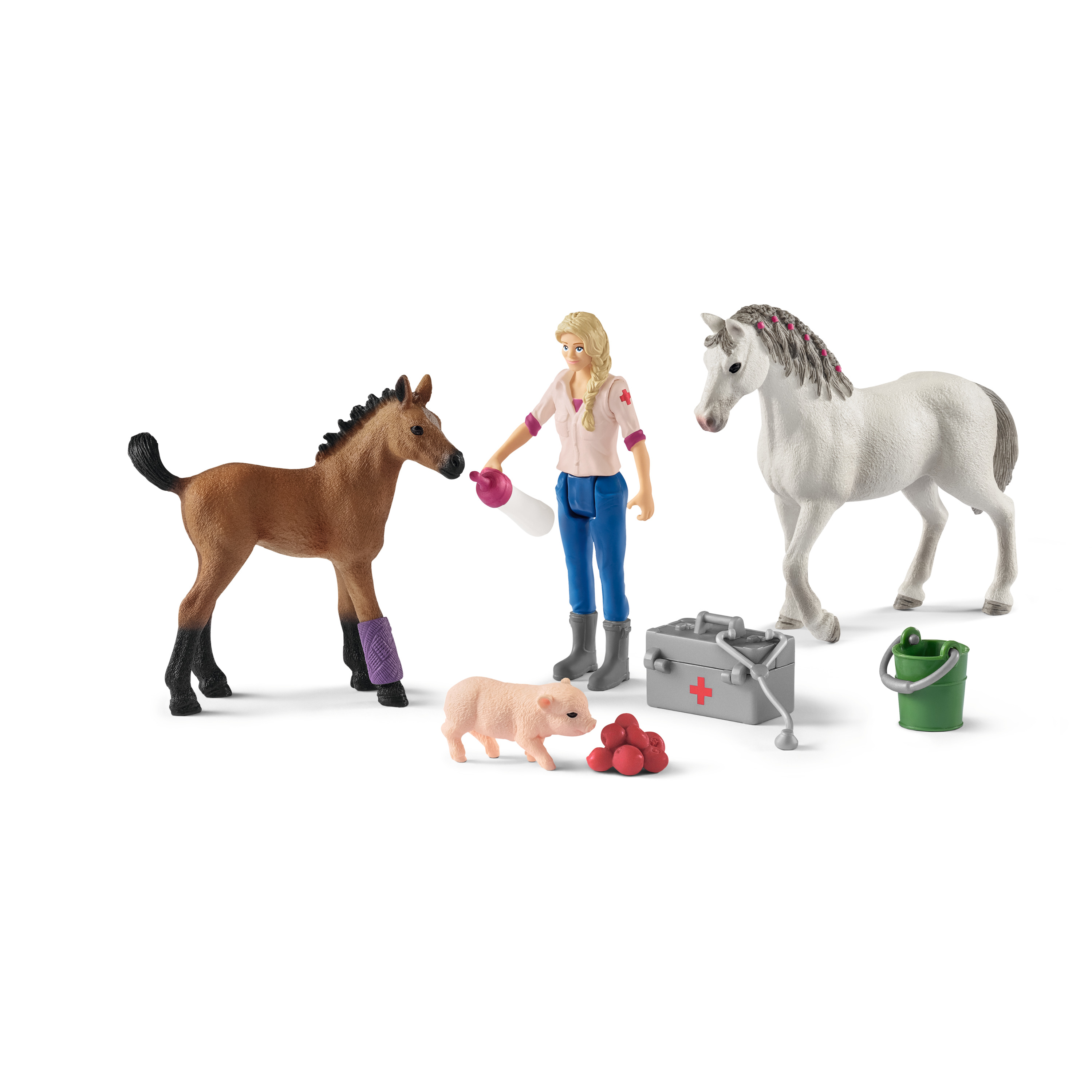 Игровой набор SCHLEICH кобыла и жеребенок у врача - фото 4