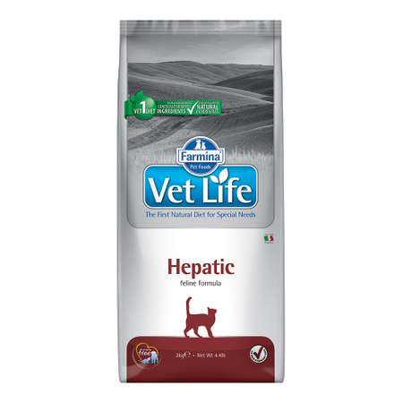 Корм сухой для кошек Farmina VetLife гепатик 2кг