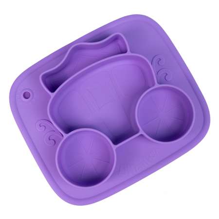 Cиликоновая тарелка присоска Litlantica карета фиолетовая