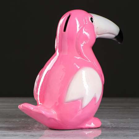 Копилка Sima-Land «Тукан» розовая керамика