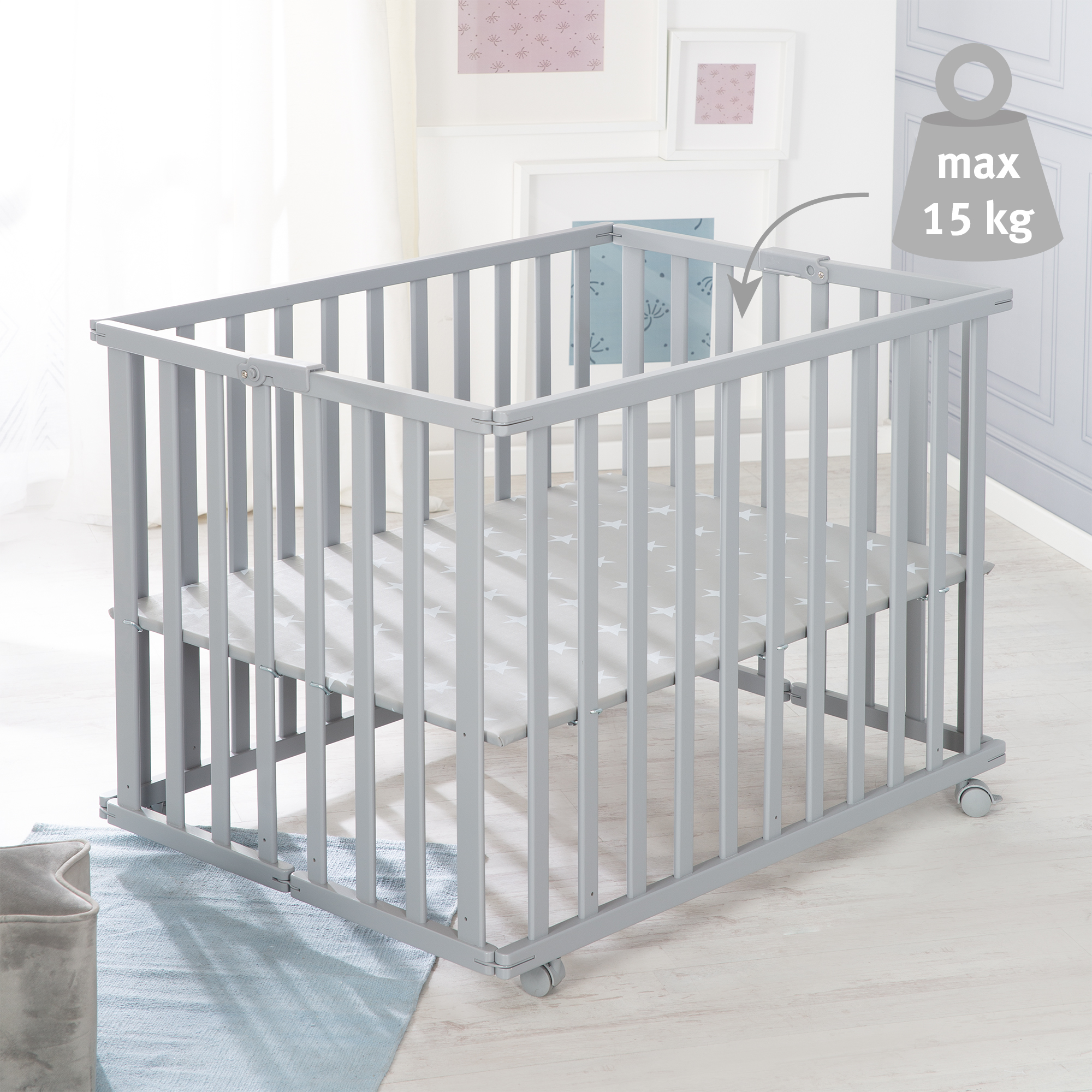 Манеж детский Roba Foldable playpen деревянный складной 202703TP - фото 21