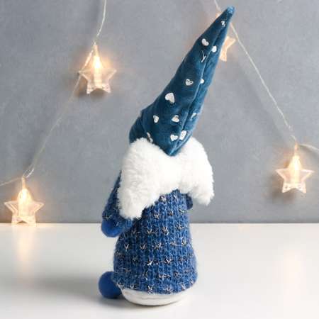 Кукла интерьерная Зимнее волшебство «Ангелочек Марфуша в синем платье с сердечком» 33х12х9 см