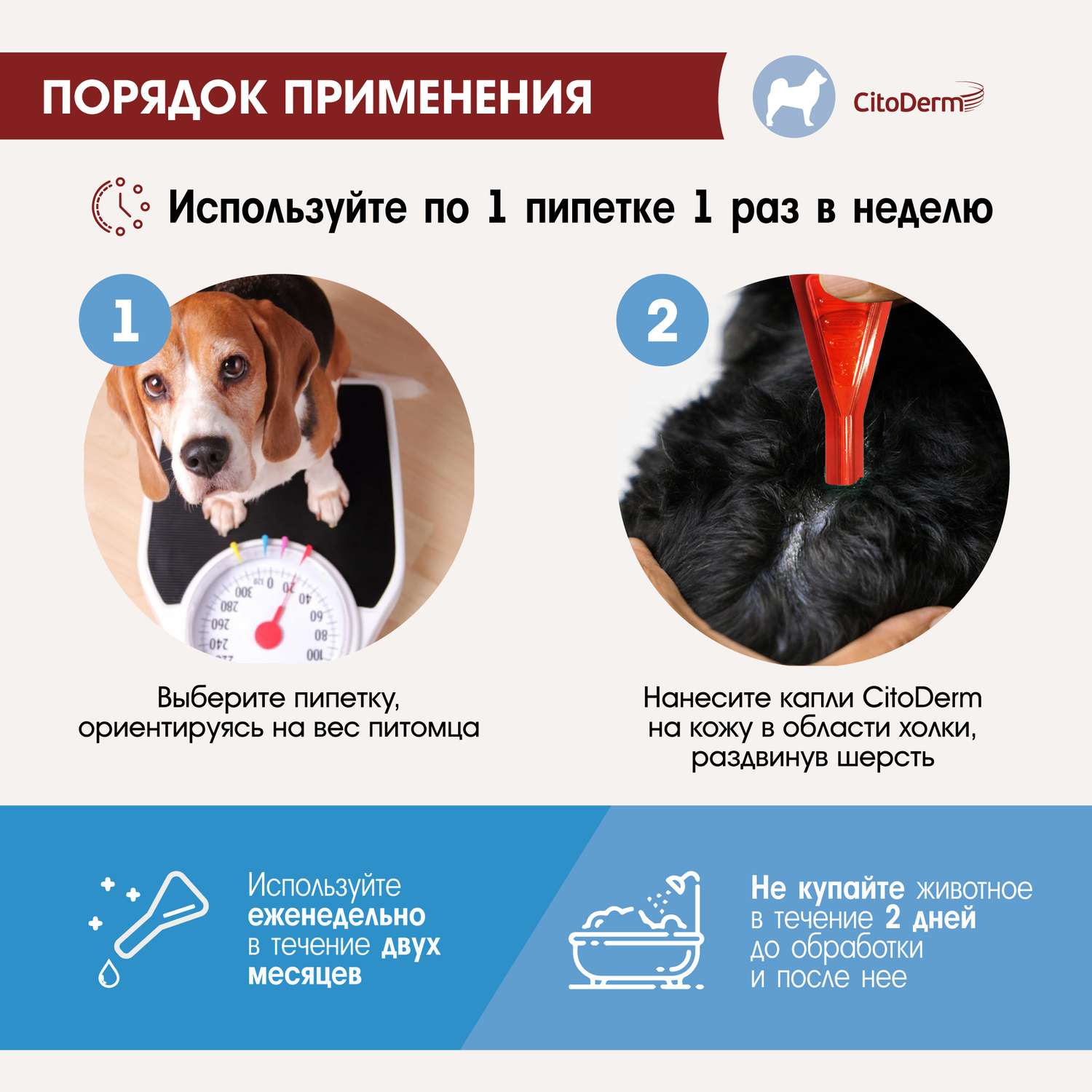Капли для собак CitoDerm 30-60кг дерматологические 6мл - фото 6