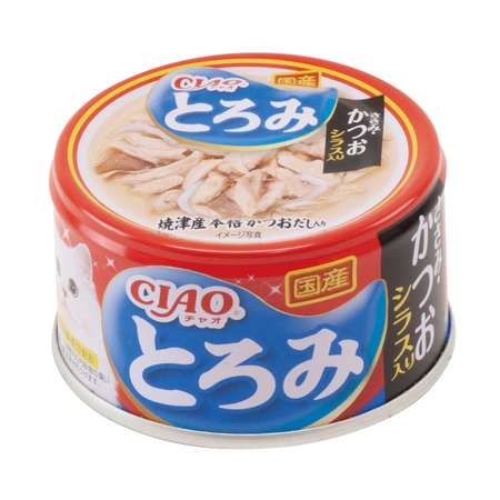 Корм для кошек Inaba Ciao 80г Toromi куриное филе и тунец Кацуо со вкусом морского гребешка в бульоне