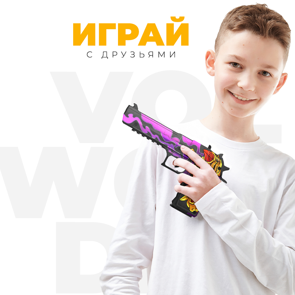 Игрушечный пистолет VozWooden Desert Eagle Орочи Standoff 2 резинкострел деревянный - фото 6