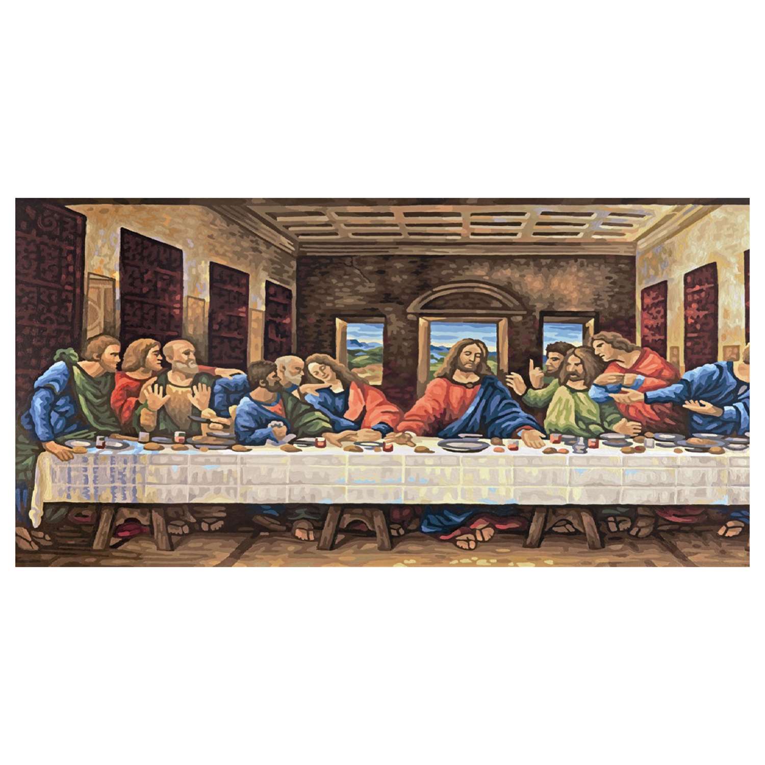 Картина по номерам Schipper 40х80 Репродукция Тайная вечеря Леонардо да Винчи 9220441-МП - фото 2
