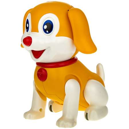 Робот собака Веселый щенок 1TOY Дружок умная интерактивная музыкальная игрушка оранжевый