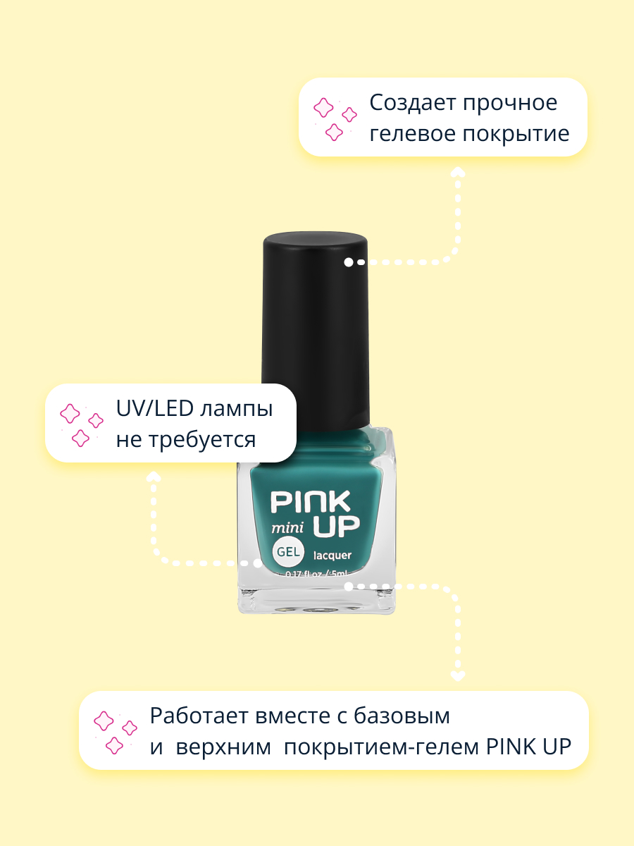 Лак для ногтей (мини) Pink Up mini gel с эффектом геля тон 75 5 мл - фото 2