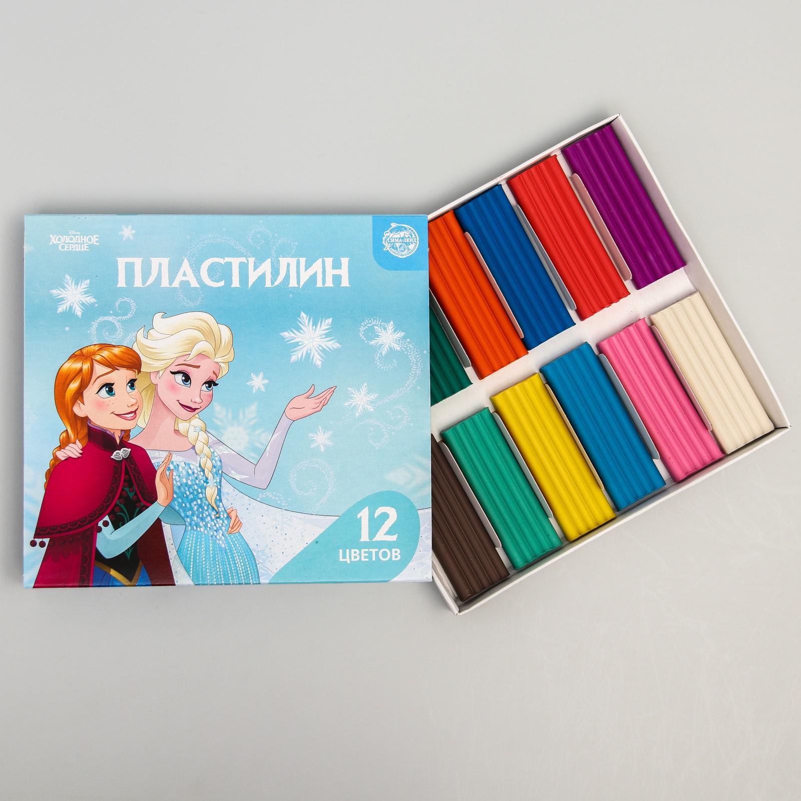 Пластилин Disney 12 цветов 180 г «Эльза и Анна» Холодное сердце - фото 2