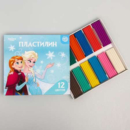 Пластилин Disney 12 цветов 180 г «Эльза и Анна» Холодное сердце