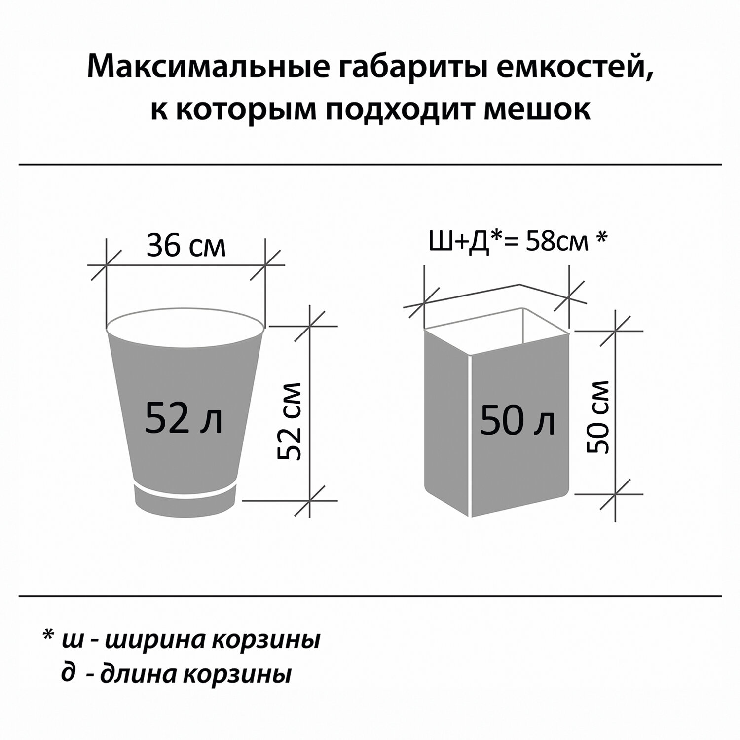 Мешки-пакеты мусорные Лайма с ручками 60 л рулон 20 штук - фото 2