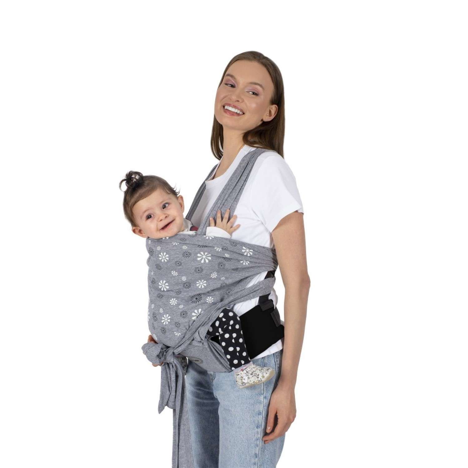 Слинг-шарф SEVIBEBE с функцией поддержки спины родителя для деток весом 3-12 кг - фото 2
