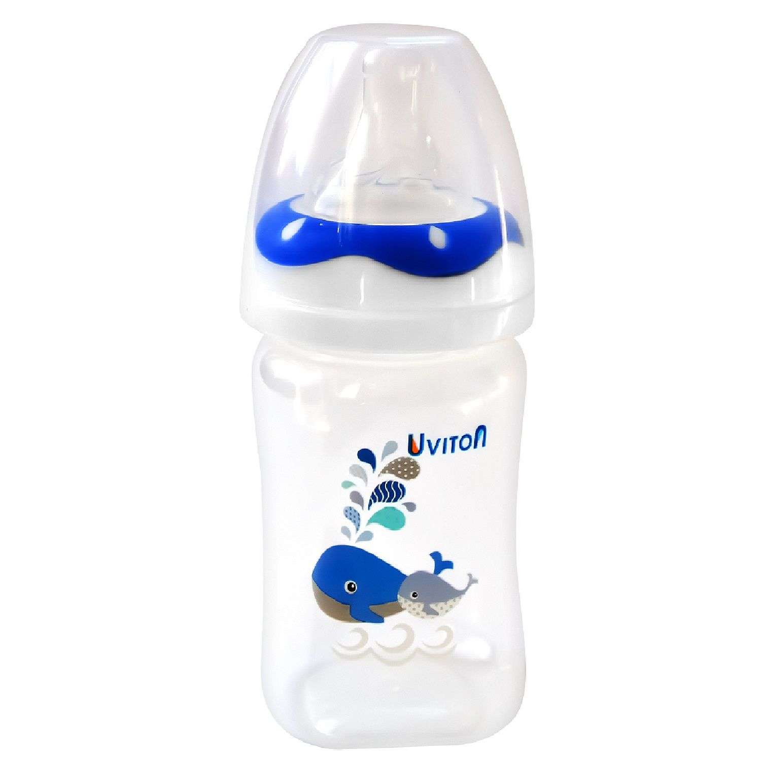 Бутылочка Uviton широкое горлышко 150 мл Синяя 0086 - фото 1