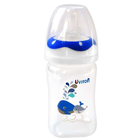 Бутылочка Uviton широкое горлышко 150 мл Синяя 0086