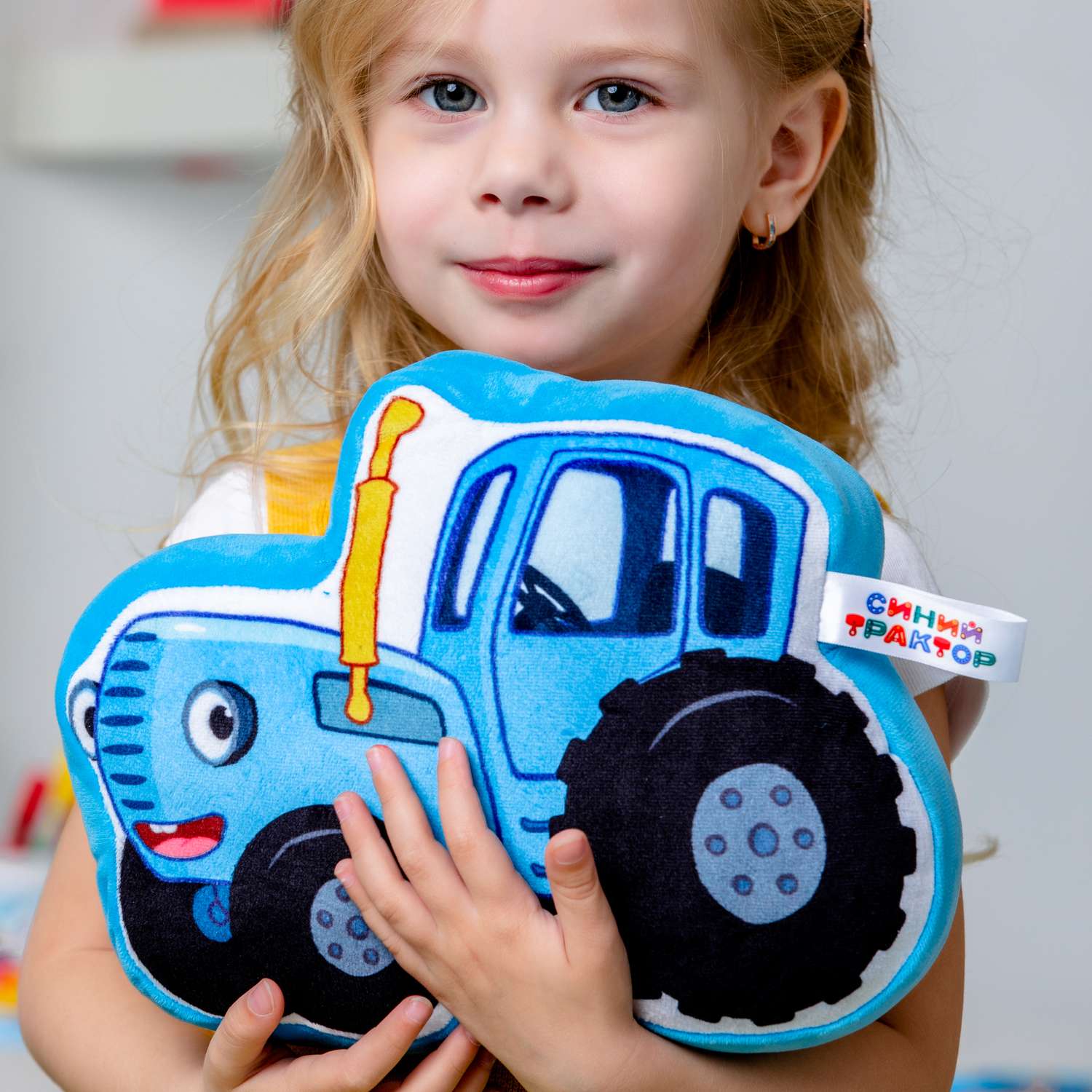 Мягкая игрушка-подушка МУЛЬТИФАН из плюша Синий Трактор - фото 5