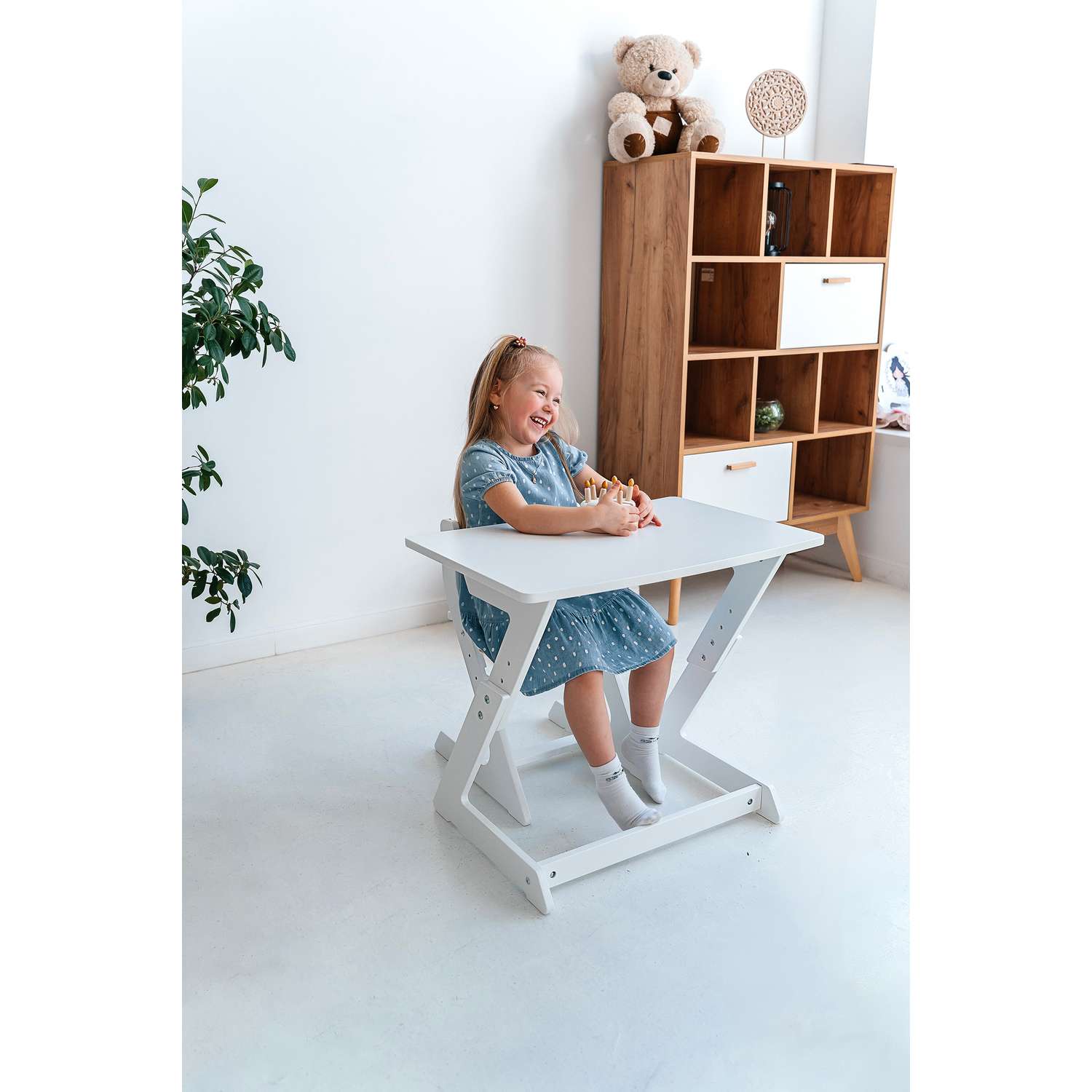 Детский растущий стол и стул Коняша белый - фото 20