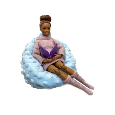 Мягкое кресло для куклы Ani Raam голубое