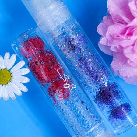 Масло-блеск для губ Lukky Aqua Fleur с фиолетовыми цветами