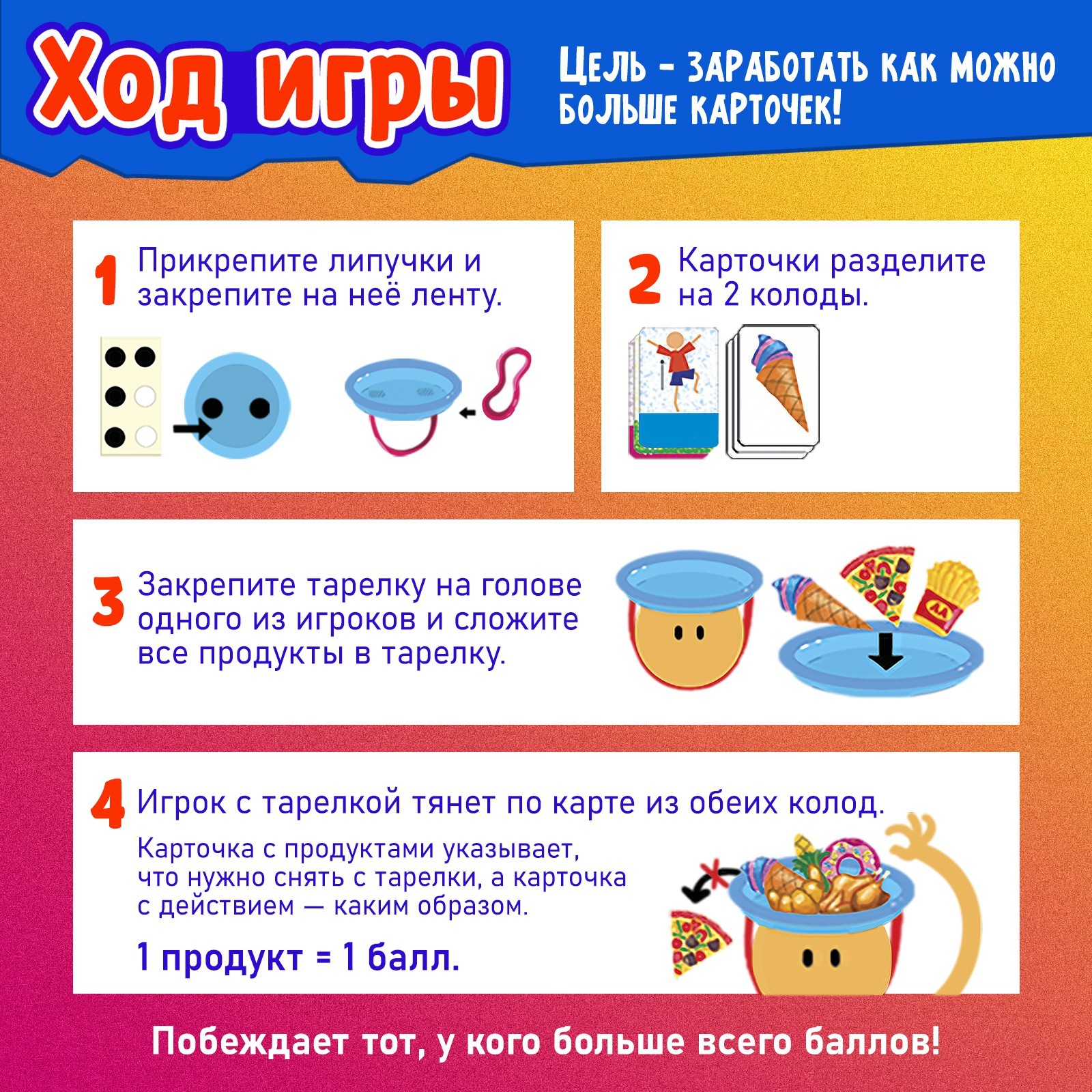 Настольная игра Лас Играс KIDS «Проделки с тарелкой» от 2 игроков 3+ - фото 3