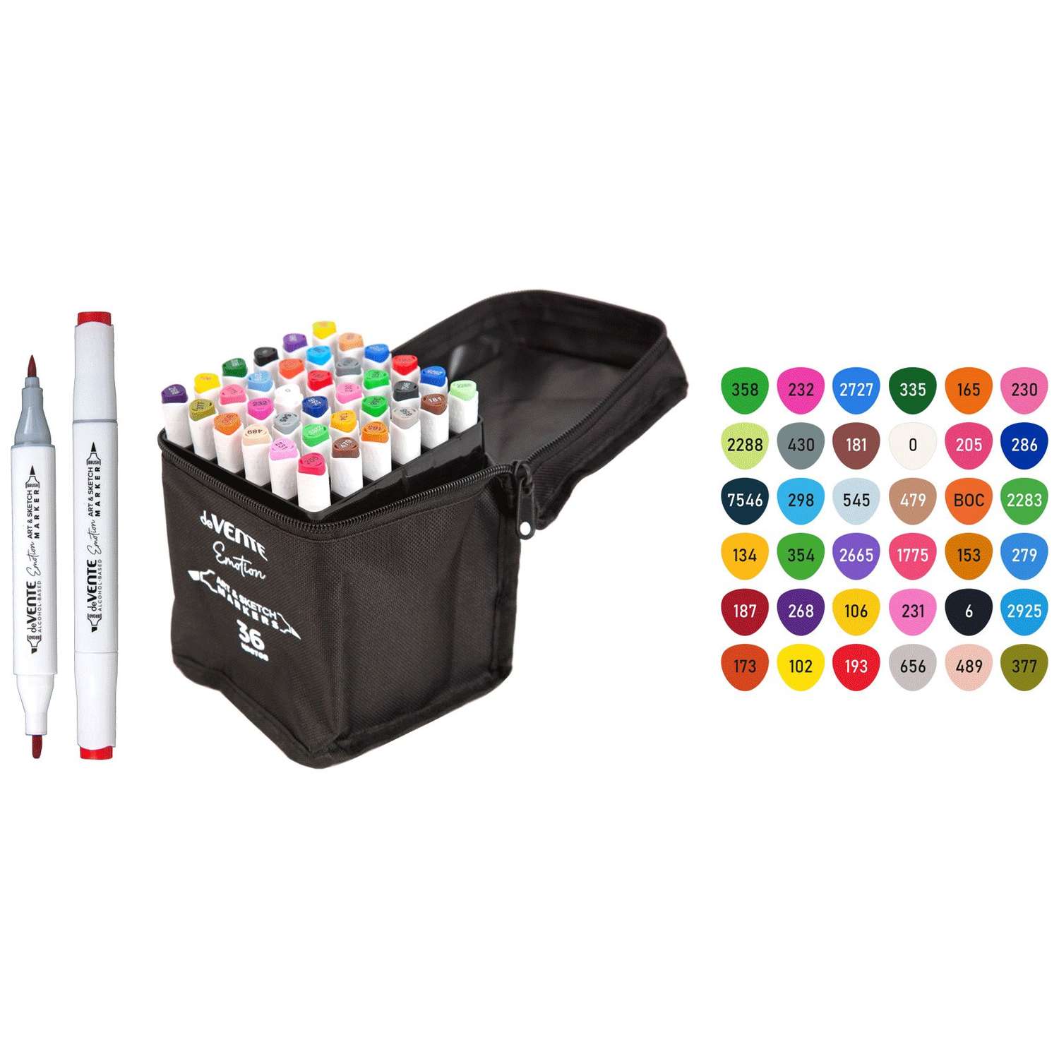 Набор маркеров для скетчинга deVENTE Emotion 36 цветов - фото 2