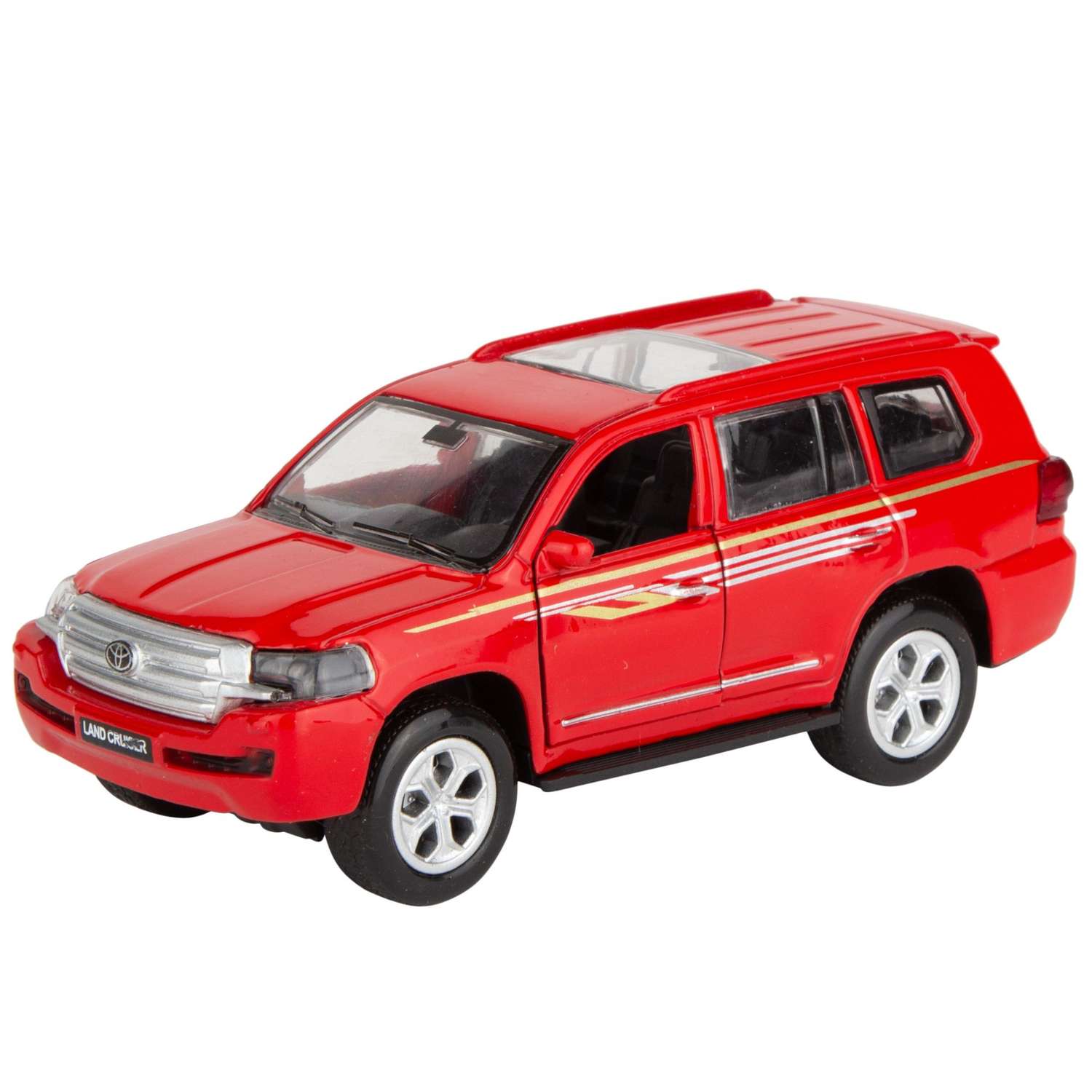 Машинка AUTOGRAND Toyota Land Cruiser красная металлическая с инерционным механизмом 12 см 78250 - фото 1