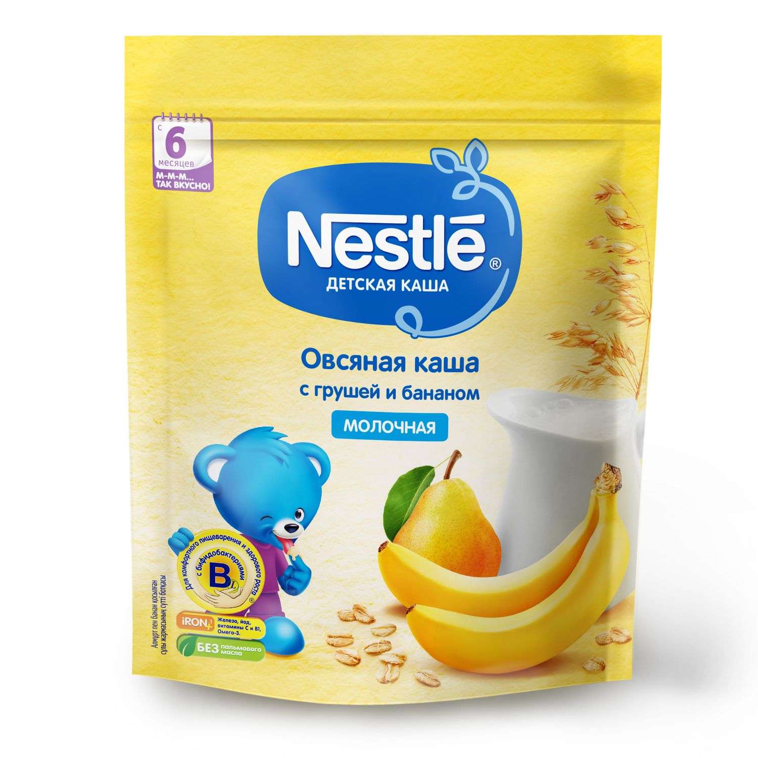 Каша молочная Nestle овсяная груша-банан 220г с 6месяцев - фото 13