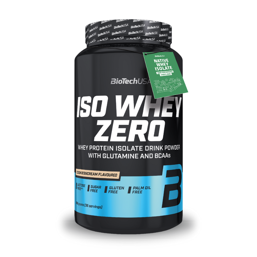 Изолят сывороточного протеина BiotechUSA Iso Whey Zero 908 г. Печенье и сливки - фото 1