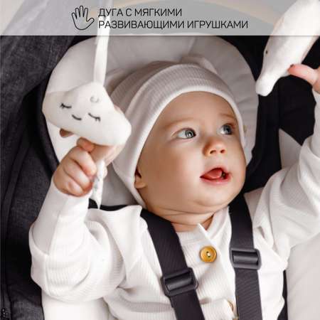 Электронные качели детские Amarobaby Ergo swing чёрные