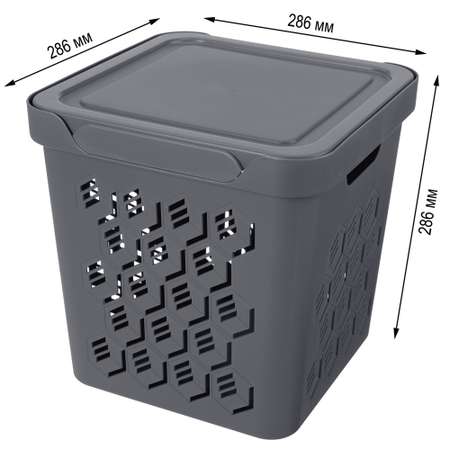 Коробка Econova с крышкой DELUXE 18л. Серый